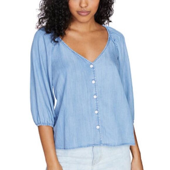 Sanctuary Denim Peasant Top  - Picture 1 of 5